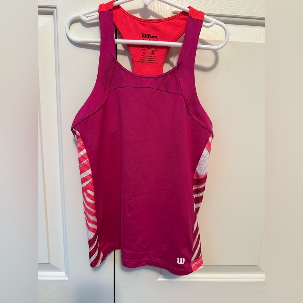 Girls Wilson Pink and White Tank Top